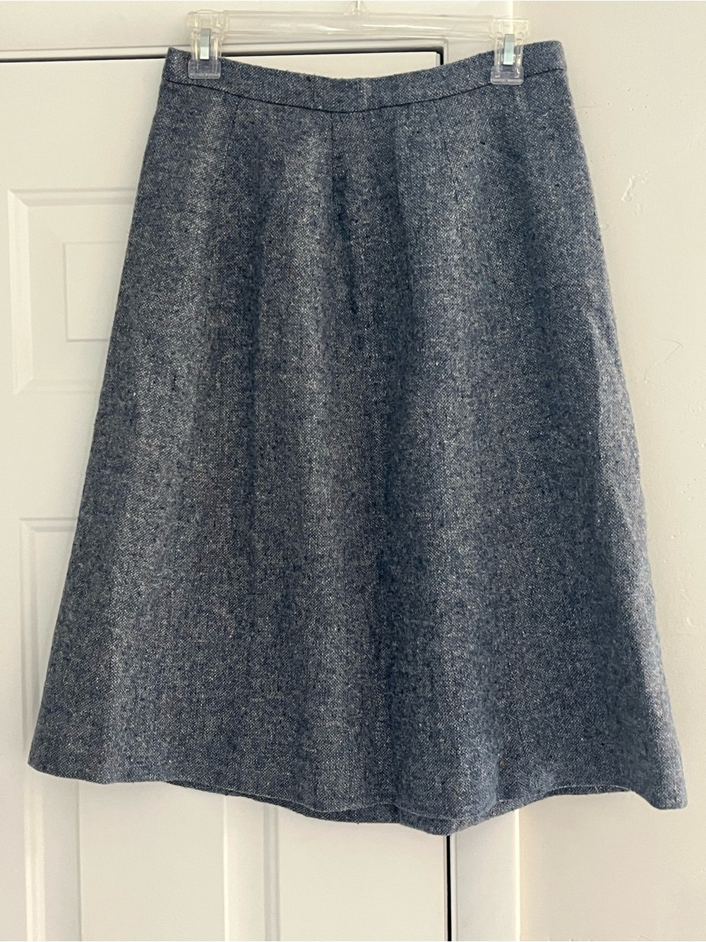 Women's A-Line Gray Wool-Blend Skirt